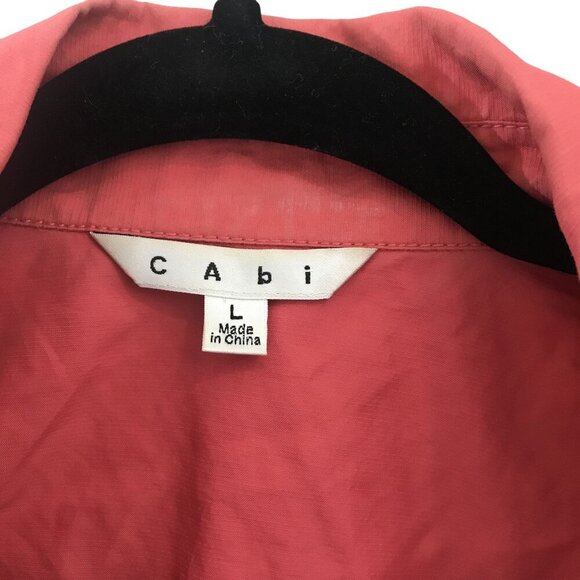 Cabi Coral Zip Front Lightweight Cropped Moto Jacket L Roll Tab Sleeves Pocket - Picture 4 of 10